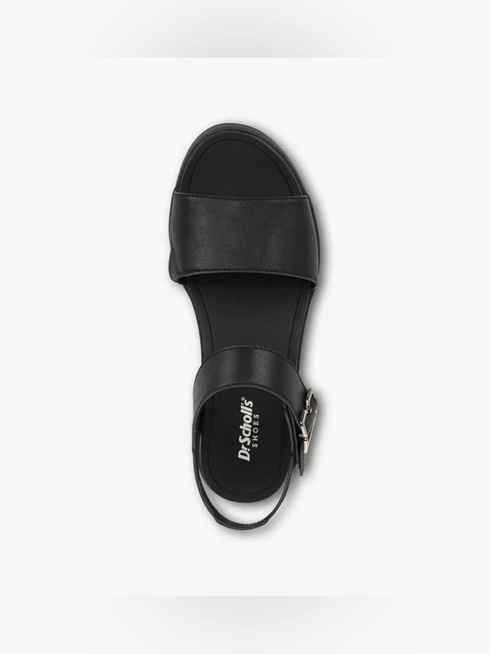 Dr. Scholls Women's Time Off Sky Sandal black 7.5 black leather strappy shoes - Picture 2 of 15